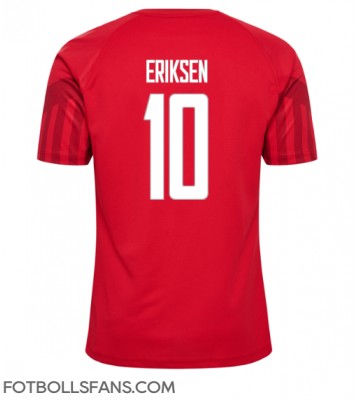 Danmark Christian Eriksen #10 Replika Hemmatröja VM 2022 Kortärmad